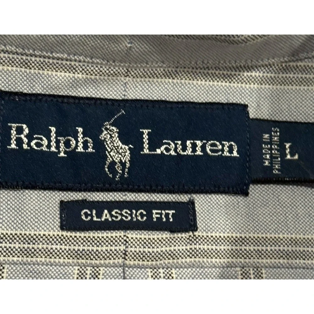 Vintage Polo Ralph Lauren Chambray Yarmouth Oxford Shirt L Cotton OCBD Ivy 90s